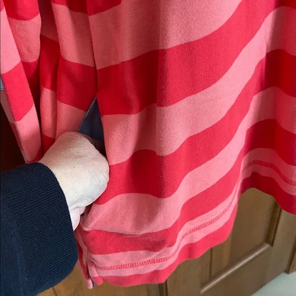 Southern Tide Striped Skiptide Pullover Fire Red Elbow Pads Rugby Size Large - Picture 8 of 15